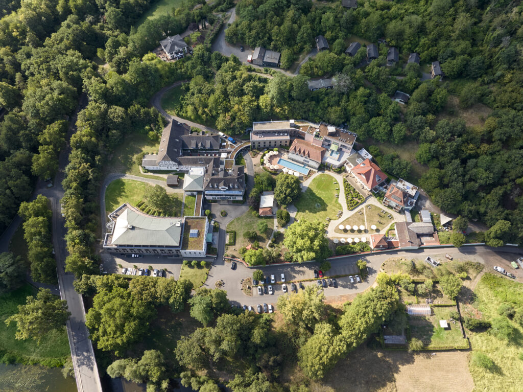 Bollants im park from above, drone shot